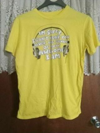 Adult Size L Large Yellow T-Shirt AWESOME by Humorositees