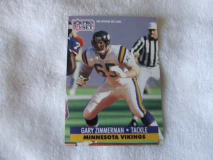 1991 Gary Zimmerman Minnesota Vikings Pro Set Card #224 Hall of Famer