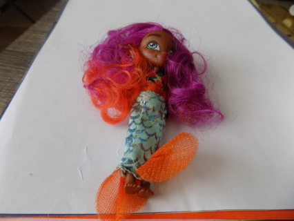 4inch mermaid doll with purple and orange hair