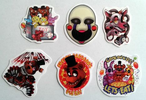 Six Scary Five Nights At Freddy's Vinyl Stickers #5