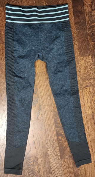 NEW - Fabletics - Dark Gray/Teal Stretch Pullon Leggings - size XS