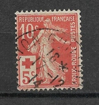 1914 France ScB2 10c Sower surcharged 5c for the Red Cross used.