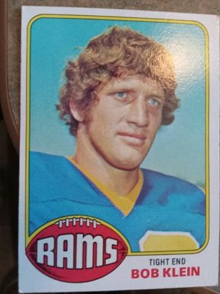 1976 TOPPS BOB KLEIN RAMS FOOTBALL CARD# 42