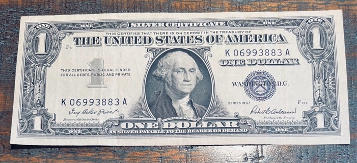 Vintage Series 1957 Blue Seal One Dollar Silver Certificate