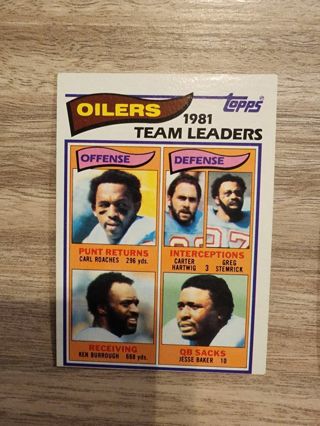 82 Topps Oilers Team Leaders #92