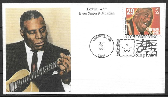 1994 Sc2861 Jazz & Blues Singers: Howlin' Wolf FDC