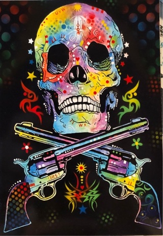 Skull and Guns  - 3 x 5” MAGNET - GIN ONLY