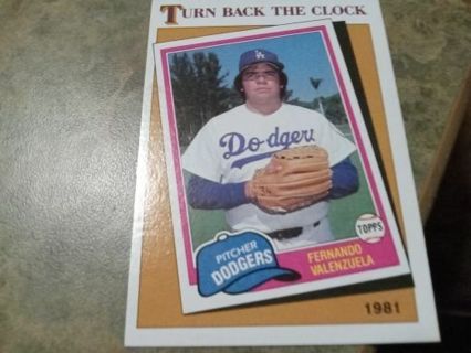 1986 TOPPS TURN BACK THE CLOCK FERNANDO VALENZUELA LA DODGERS BASEBALL CARD# 401