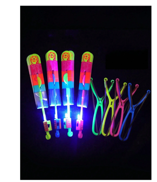3pcs Glow-In-The-Dark Flying Rocket With LED Lights