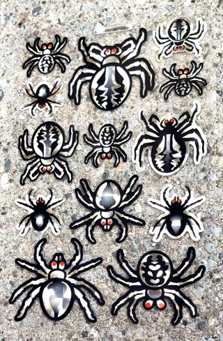 HALLOWEEN SPIDER FOIL STICKERS 