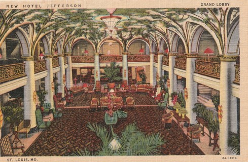 Vintage Unused Postcard: Linen: Missouri: New Hotel Jefferson, St Louis