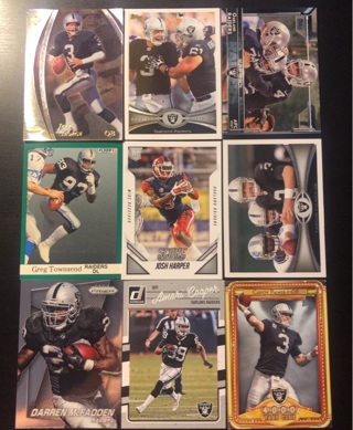 9 Raiders football cards 