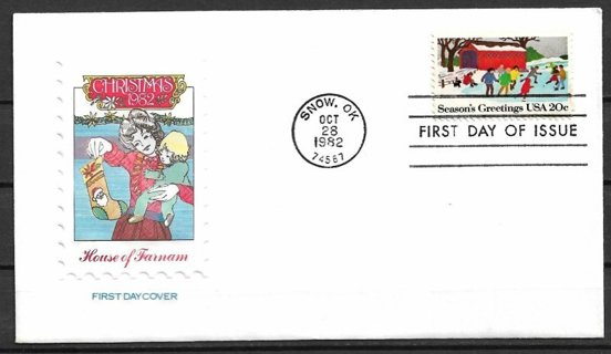 1982 Sc2029 Christmas Winter Scene FDC with HF cachet