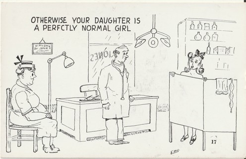 Vintage Unused Postcard: Comic: Perfectly Normal Girl