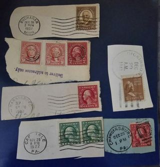 Nine Early US Postage Stamps On Paper