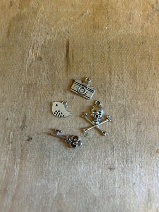 4 Silvertone Charms