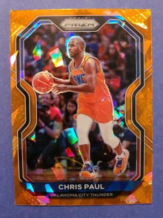2020-21 Panini Prizm #93 Chris Paul Orange Cracked Ice Phoenix Suns  Basketball Card