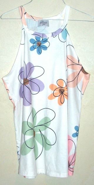 New (L) - White with Flowers Top