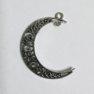 Silver Moon Curved  Charm Pendant 