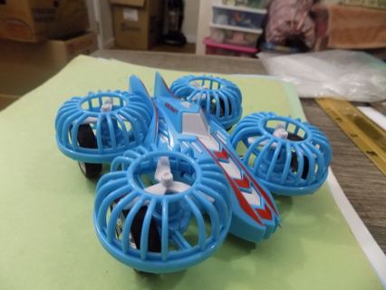 Inertial Aircraft baby blue 4 WD airplane model drive car propellers rotate when  pushed