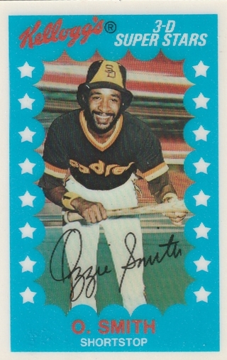 OZZIE SMITH; 1982 KELLOGG'S BASEBALL CARD # 6