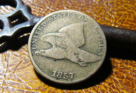 ★★ 1857 FLYING EAGLE CENT G/G ★★ **ONE OF ONLY 3 YEARS**