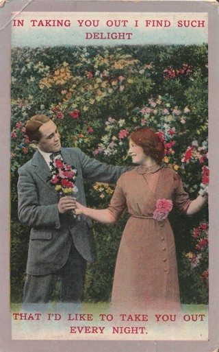 Vintage Used Postcard: 1914In Taking You Out I Find Such Delight