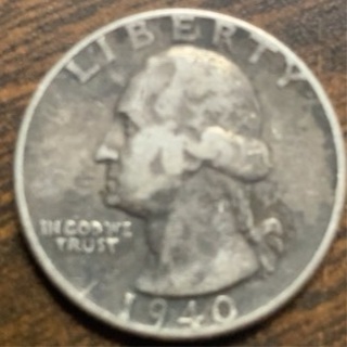 90% Silver 1940 Washington quarter 