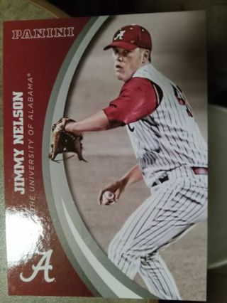 2015 PANINI UNIVERSITY OF ALABAMA JIMMY NELSON BASEBALL CARD# 73