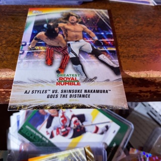 2019 topps wwe summer slam r rum Aj styles vs s nakamura goes the distance brothers wrestling card 