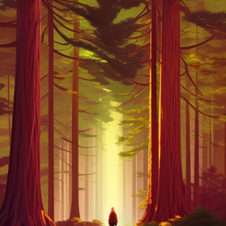 Listia Digital Collectible: Red wood Forest at night