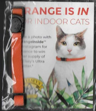 NEW Dr. Elsey's Adjustable Orange Cat Collar Safety for Inside Cats 