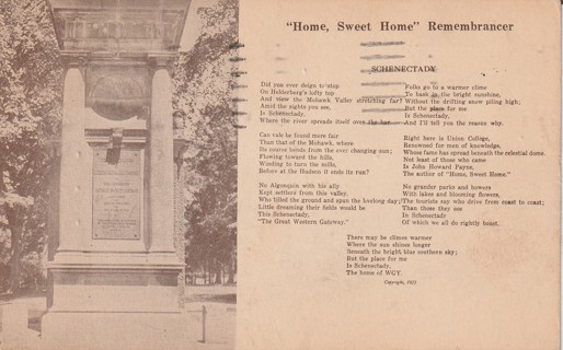 Vintage Used Postcard: (d): 1939 Home Sweet Home Remembrance