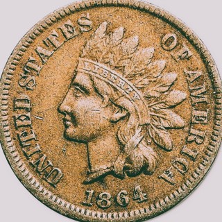 1864 Indian Head Cent,  Minimum Use, Insured, Sharp Date and Features, Refundable.  Ships FREE