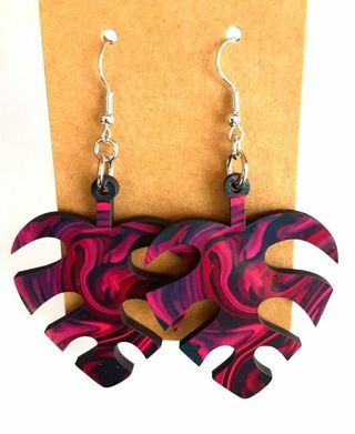 Romantic Paint Swirl Palm Leaf Earrings B-15