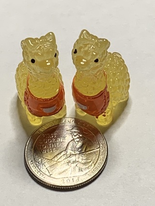 ALPACAS~#19~YELLOW~SET OF 2~GLOW IN THE DARK~FREE SHIPPING!