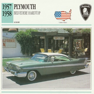 Classic Cars 6 x 6 inches Leaflet: 1957-1958 Plymouth Belvedere Hardtop