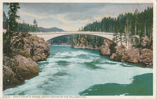 Vintage Unused Postcard: Yellowstone Park, Concrete Bridge