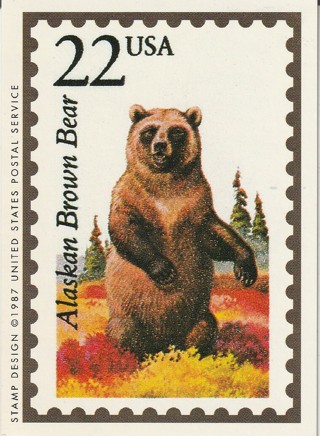 Vintage Wildlife America Collector/Trade Card: Alaskan Brown Bear