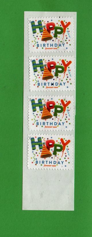 Weekend GIN - us postage uncanceled 4 forever stamps on self adhersive foil Happy Birthday