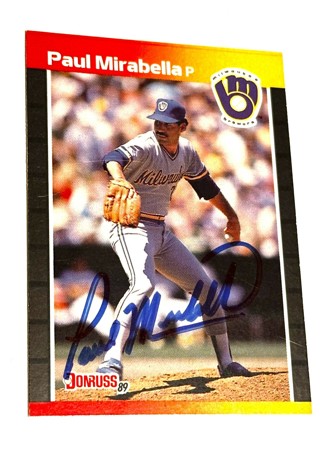 Autographed Paul Mirabella Milwaukee Brewers