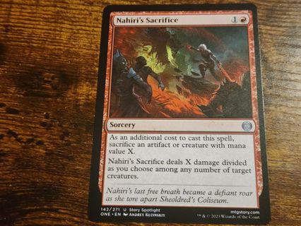 Magic the gathering mtg Nahiris Sacrifice Phyrexia All Will be one