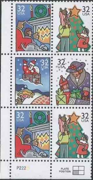 9new Christmas 32cent stamps=usa