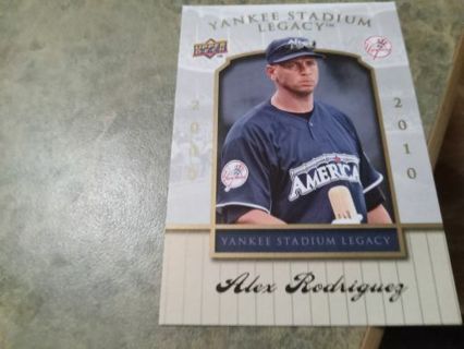 2008 UPPER DECK LEGACY NEW YORK YANKEES STADIUM CERTIFIED ALEX RODRIGUEZ BASEBALL CARD# 47