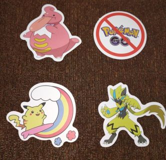 4 Pokemon conquest Go stickers Lickillicky,zeraoraPikachu