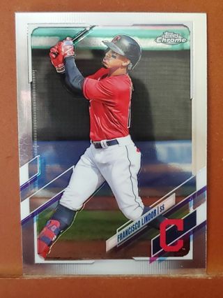 2021 Topps Chrome #16 Francisco Lindor INDIANS Baseball Card