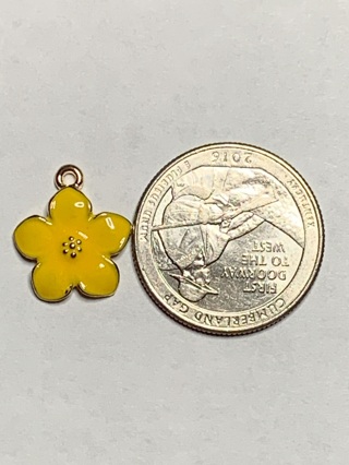 YELLOW CHARM~#13~1 CHARM ONLY~FREE SHIPPING!