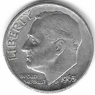 Vintage 1963-D Roosevelt Dime 90% Silver U.S. 10 Cent Coin