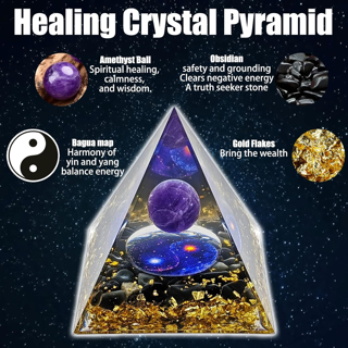 Orgone Tai Chi Orgonite Healing Pyramid - Positive Energy, Absorbs Radiation & Negative Energy