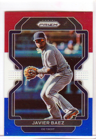 Javier Baez, 2022 Panini Prizm Red, White & Blue Card #101, Detroit Tigers, (EL)